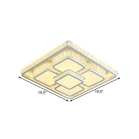 Led Crystal Flush Mount Ceiling Light In Contemporary Style - Choose Warm Or Cool White