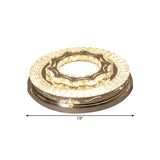 Modern Crystal Led Flushmount Ceiling Lamp In Warm/White Light