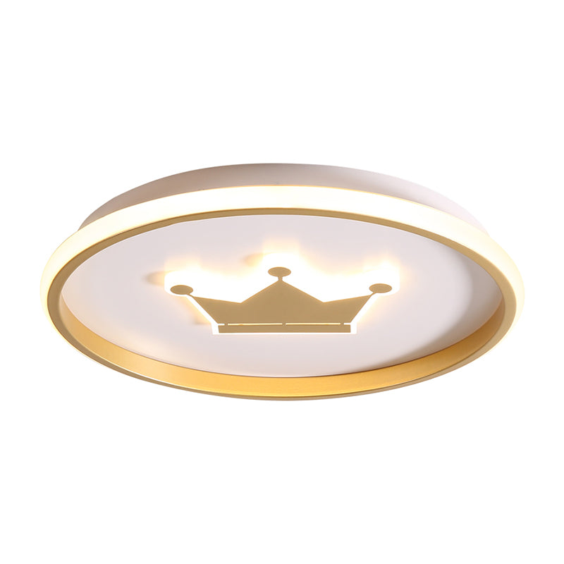 Gold/Coffee Crown & Monkey Led Ceiling Light For Kid’s Bedroom