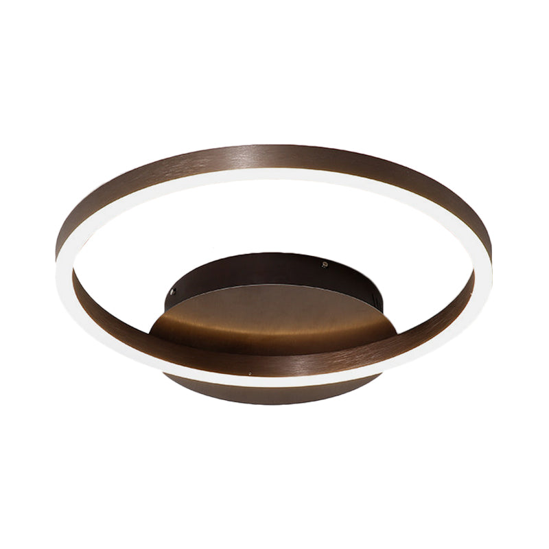 Contemporary Led Acrylic Ceiling Flush Light Fixture In Black/Brown 1/2/3 - Ring Warm/White/Natural