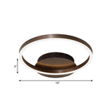 Contemporary Led Acrylic Ceiling Flush Light Fixture In Black/Brown 1/2/3 - Ring Warm/White/Natural