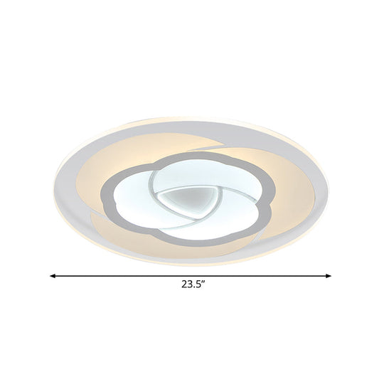 Modern Floral Flushmount Led Ceiling Light In Warm/White 16’/19.5’/23.5’ Wide