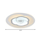 Modern Floral Flushmount Led Ceiling Light In Warm/White 16/19.5/23.5 Wide