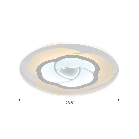 Modern Floral Flushmount Led Ceiling Light In Warm/White 16/19.5/23.5 Wide