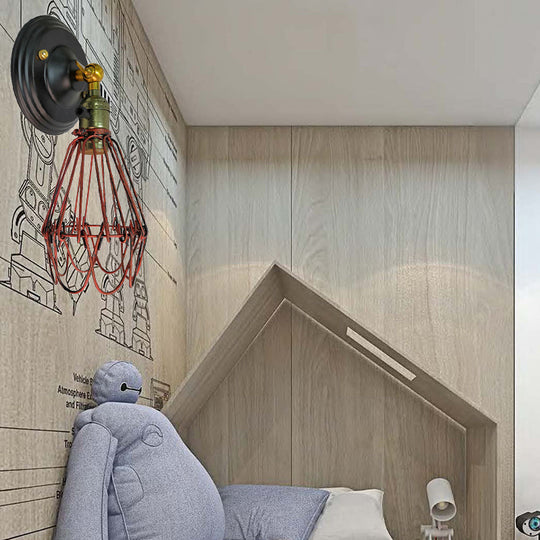 Farmhouse Style Wrought Iron Wall Sconce With Rotatable Lamp 1 Bulb Black/Bronze Weathered Copper