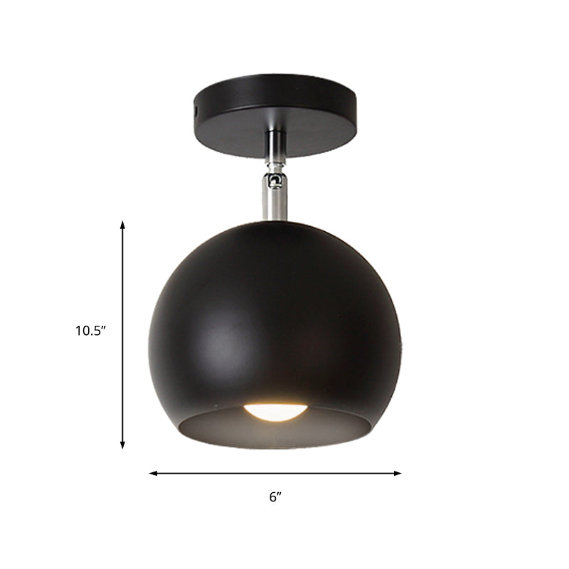 Industrial - Style Metal Ceiling Light With Adjustable Mounting - Black Finish