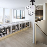 Industrial Metal Open Cage Ceiling Light With Star Shade - 1 Black Semi-Flush Fixture For Bedroom