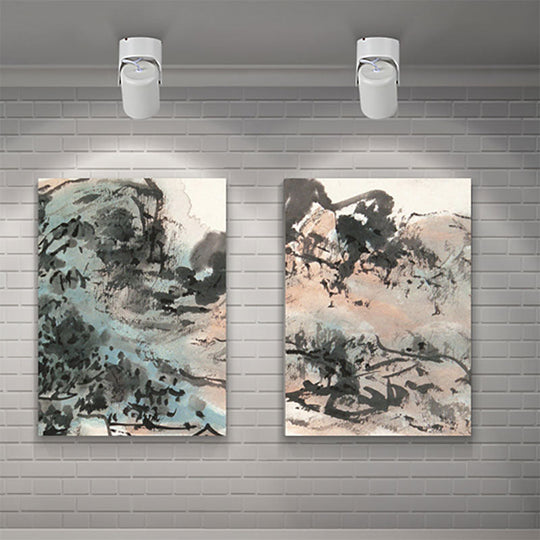 Stylish Mini Semi Flush Led Ceiling Light With Rotatable Metal Cylinder Shade In Black/White For