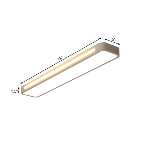 Modern Flush Mount Led Ceiling Light With Acrylic Diffuser - White/Warm 19’/23’/31’ Wide
