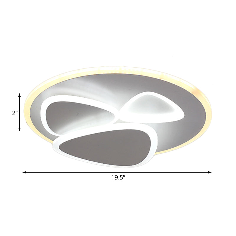 Modern Metal And Acrylic Led Flush Ceiling Light In White/Warm 19.5/31 Wide