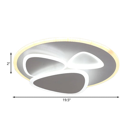 Modern Metal And Acrylic Led Flush Ceiling Light In White/Warm 19.5/31 Wide