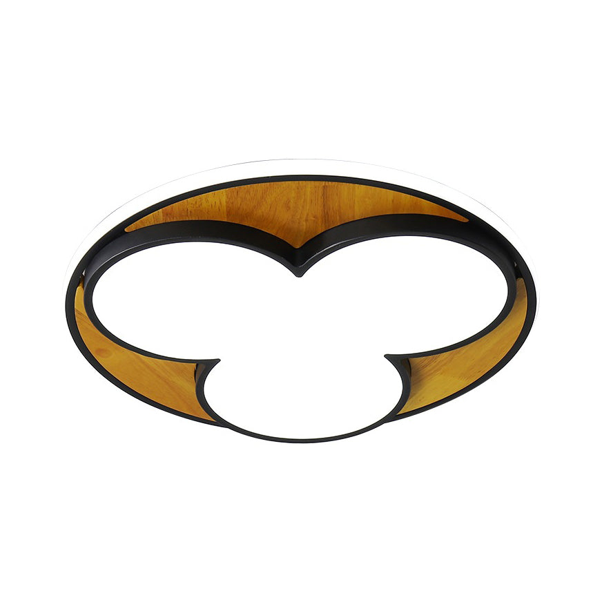 Nordic Led Flush Ceiling Light: Black/White Flower Design 16.5’/20.5’ Wide White/Warm Light