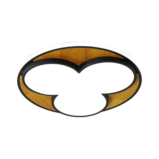 Nordic Led Flush Ceiling Light: Black/White Flower Design 16.5’/20.5’ Wide White/Warm Light