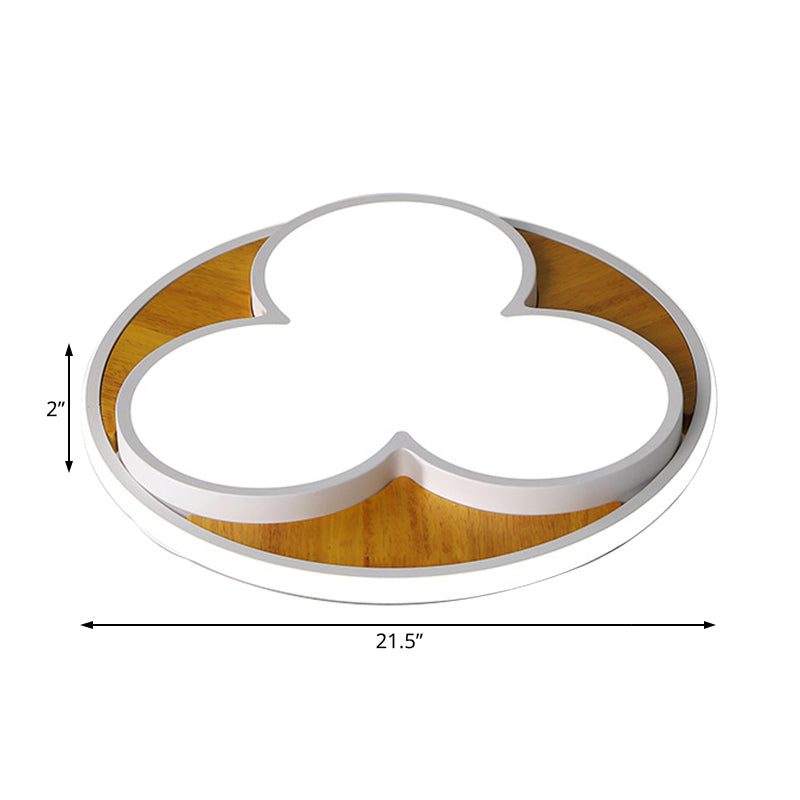 Nordic Led Flush Ceiling Light: Black/White Flower Design 16.5/20.5 Wide White/Warm Light