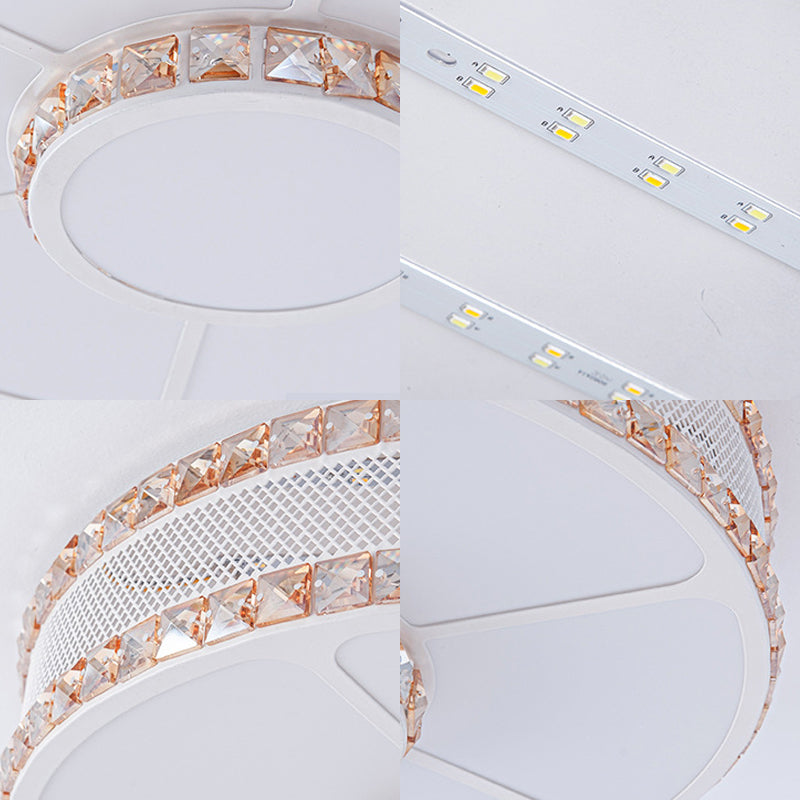 Nordic Led Metal Drum Flush Mount Ceiling Lamp With Acrylic Diffuser - Multiple Sizes Available