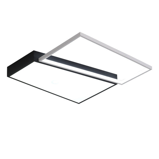 Sleek Trapezoid Flush Mount Led Metal Ceiling Light In White/Warm - 18’/21.5’ Wide
