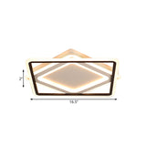 Modern Led Square Metal Flush Mount Ceiling Light In White/Warm 16.5’/19.5’/23.5’ Wide