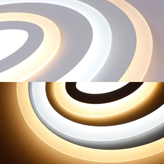 16’/19.5/25.5’ Wide Oval Acrylic Flush Lamp - Contemporary Led White Mount Ceiling Fixture