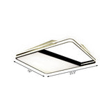 Modern Splicing Trapezoid Flush Ceiling Light - Metal Led Fixture In White/Warm 23.5’/35.5’ Wide