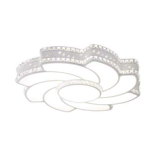 Modern Led Flower Metal Flush Ceiling Light Fixture White/Warm 19’/23.5’ Wide