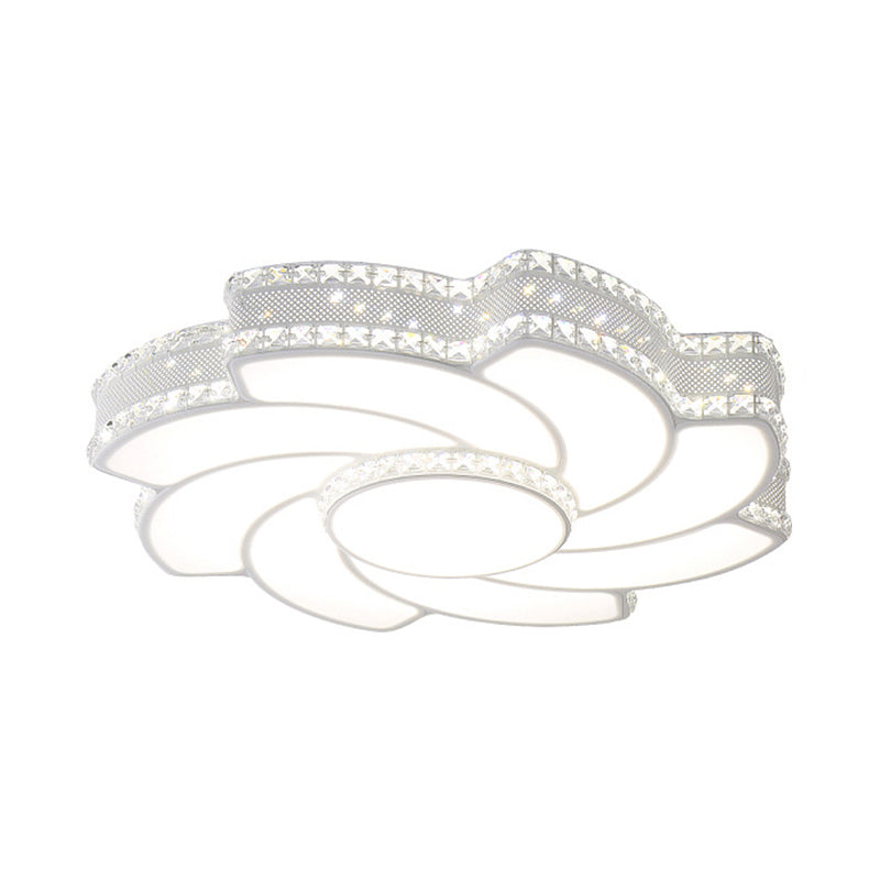 Modern Led Flower Metal Flush Ceiling Light Fixture White/Warm 19/23.5 Wide