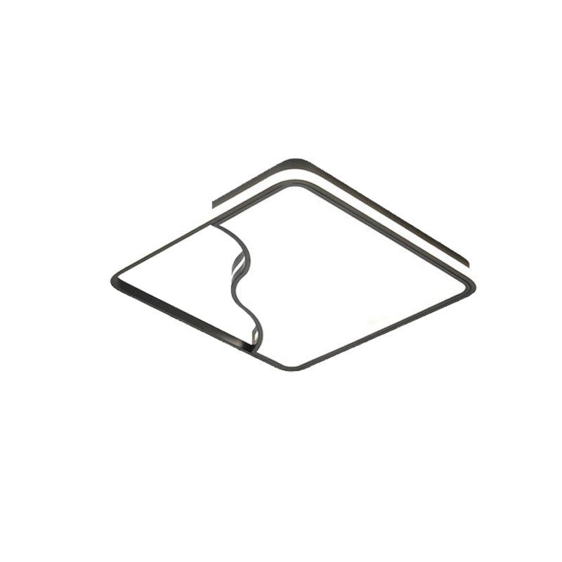 Modern Led Ceiling Light Fixture For Bedroom - Simple Acrylic Design Black/White