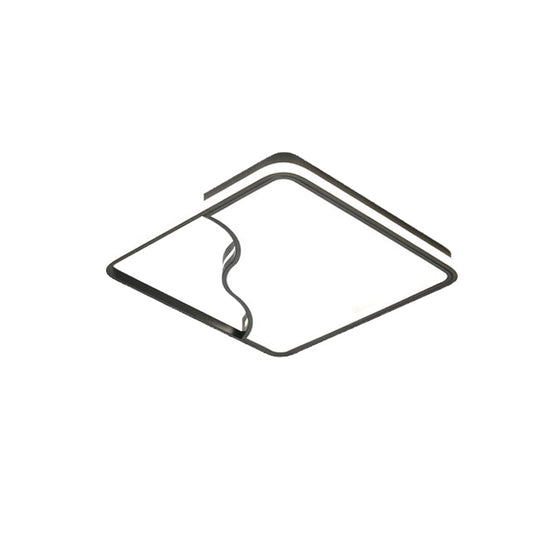 Modern Led Ceiling Light Fixture For Bedroom - Simple Acrylic Design Black/White