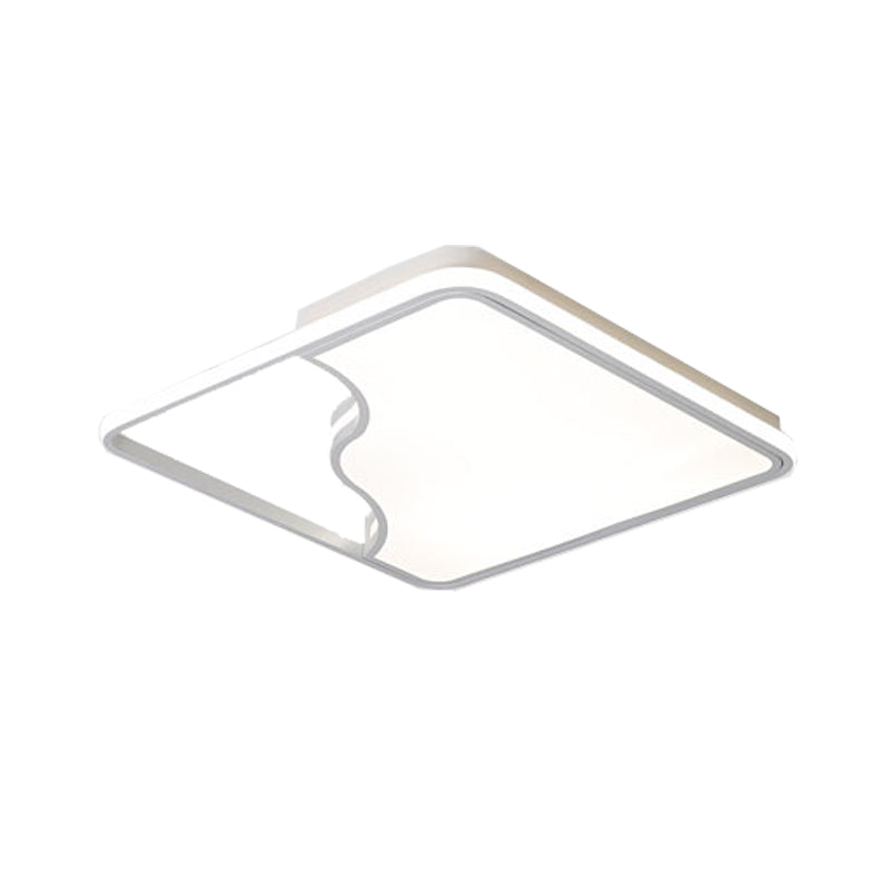 Modern Led Ceiling Light Fixture For Bedroom - Simple Acrylic Design Black/White 16/19.5/35.5 W