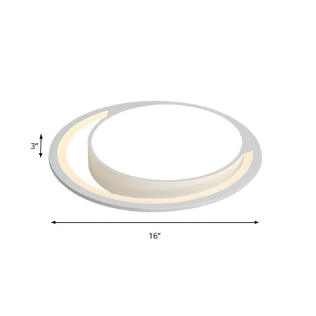 Nordic White Acrylic Round Flush Mount Ceiling Light Led For Bedroom Warm/White 16/19.5/23.5 Dia.