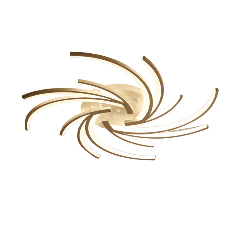 Modern Swirl Flush Mount Lamp - Acrylic Ceiling Fixture With 3/4/5 Lights For White Bedroom