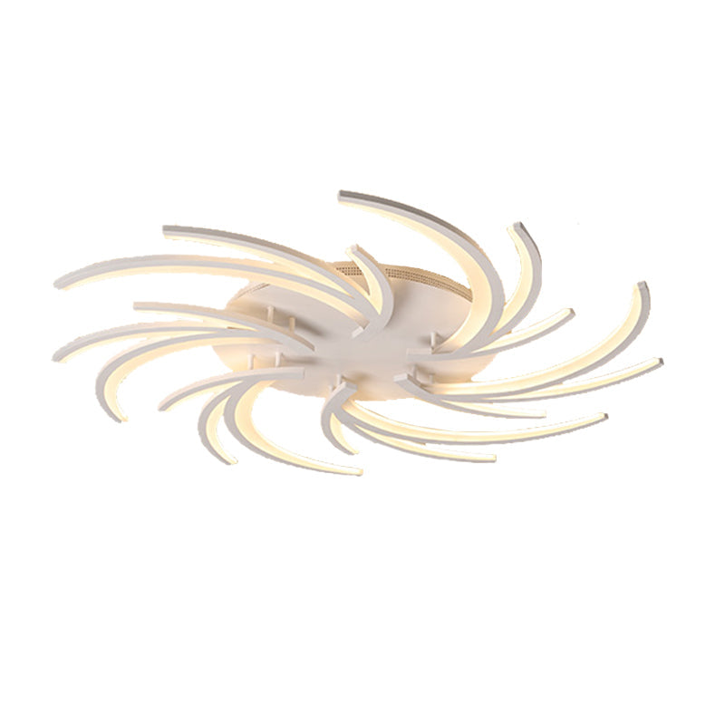 Modern Swirl Flush Mount Lamp - Acrylic Ceiling Fixture With 3/4/5 Lights For White Bedroom