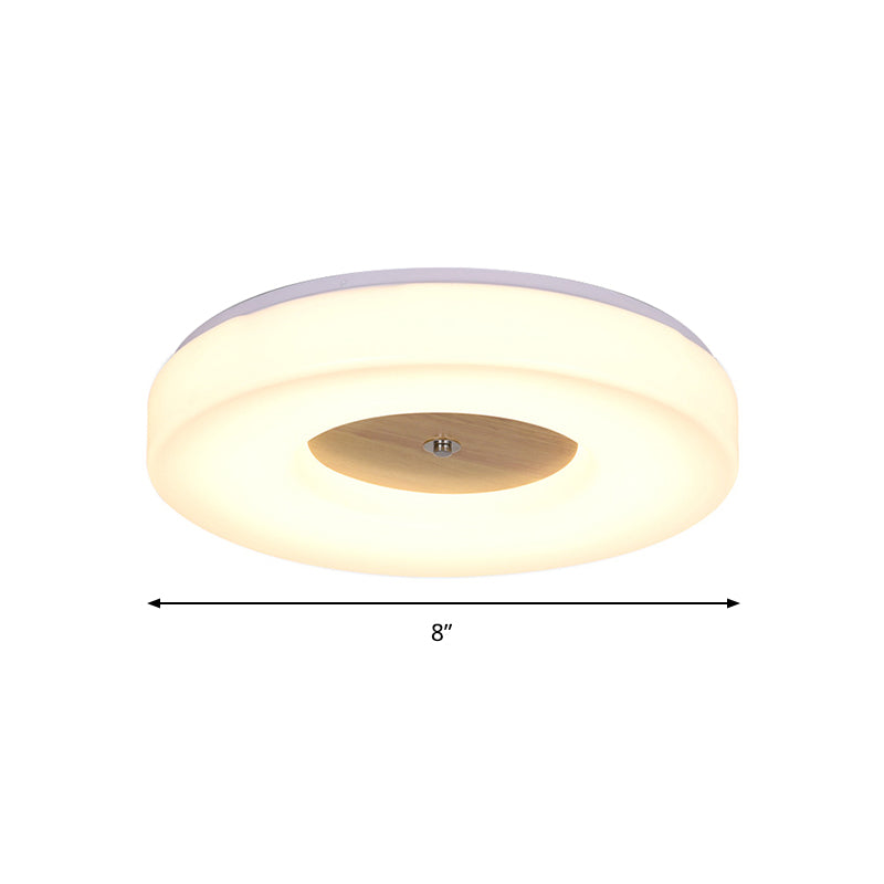 Modern Flush Ceiling Light - Wood And Acrylic Construction Led 8/13/15/19 Wide Warm Lighting Ideal