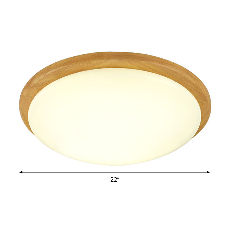 Japanese - Style Ceiling Mount Light With Domed Shade For Study Room - Acrylic Lamp In Warm/White