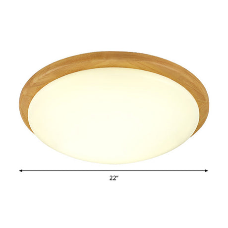 Japanese-Style Ceiling Mount Light With Domed Shade For Study Room - Acrylic Lamp In Warm/White