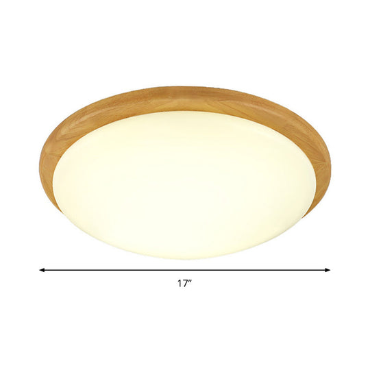 Japanese-Style Ceiling Mount Light With Domed Shade For Study Room - Acrylic Lamp In Warm/White