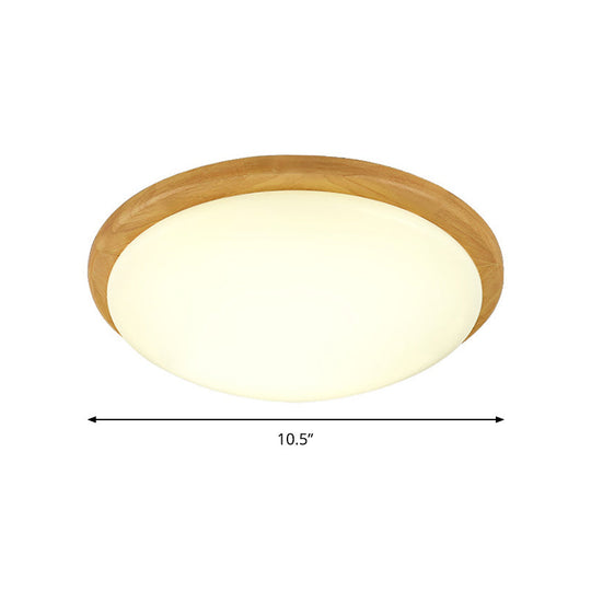 Japanese - Style Ceiling Mount Light With Domed Shade For Study Room - Acrylic Lamp In Warm/White