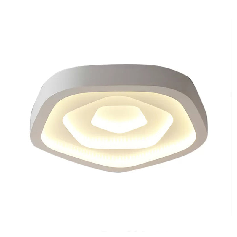 Nordic Style Led Flush Mount Bedroom Ceiling Light With Rose Shade - Perfect For Kids
