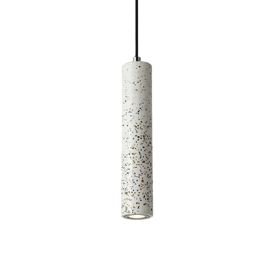Nordic Concrete Tube Pendant Lighting - 1 Light Black/White/Yellow Suspension