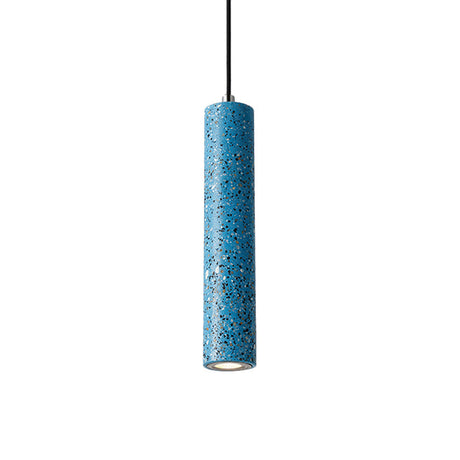 Nordic Concrete Pendant Light - 1-Light Black/White/Yellow Suspension
