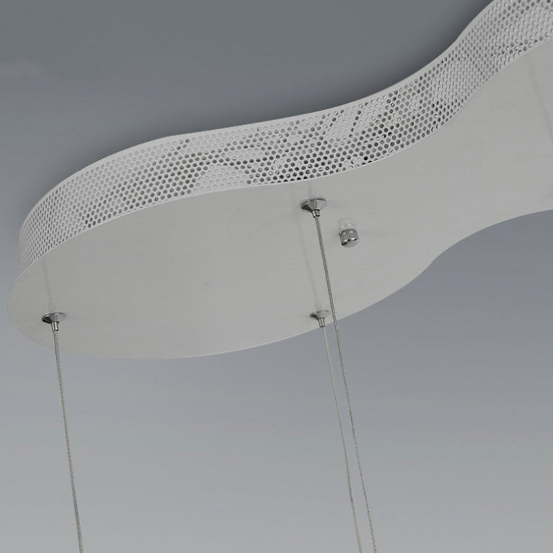 C-Shaped Led Pendant Lamp Kit - Minimalist Metal Design With Warm/White Light And Round/Linear