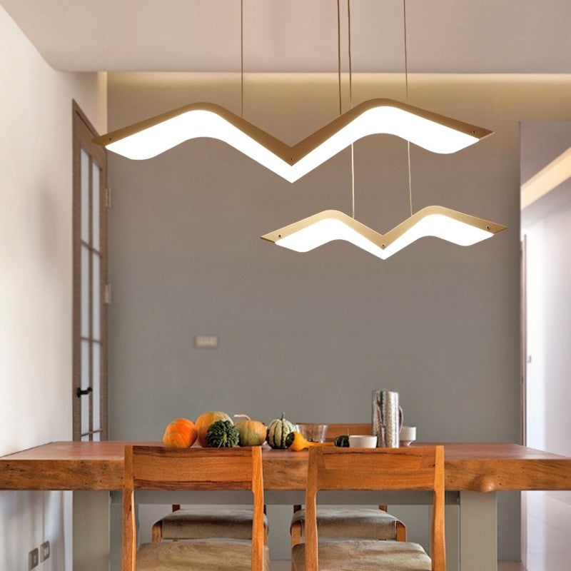 Seagull Multi Light Pendant: Sleek Acrylic Shade Led Hanging Lamp In White (2/3/4/5 Seater) 2 / Warm