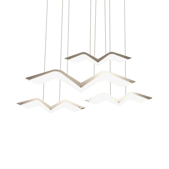 Seagull Multi Light Pendant Led Hanging Lamp In Elegant White Acrylic Shade - Choose From 2 3 4 Or