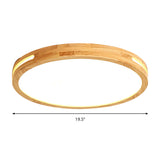 Japanese Style Led Ceiling Lamp In Beige - Circular Mount Wood Finish 12/16/19.5 Inch Wide Perfect