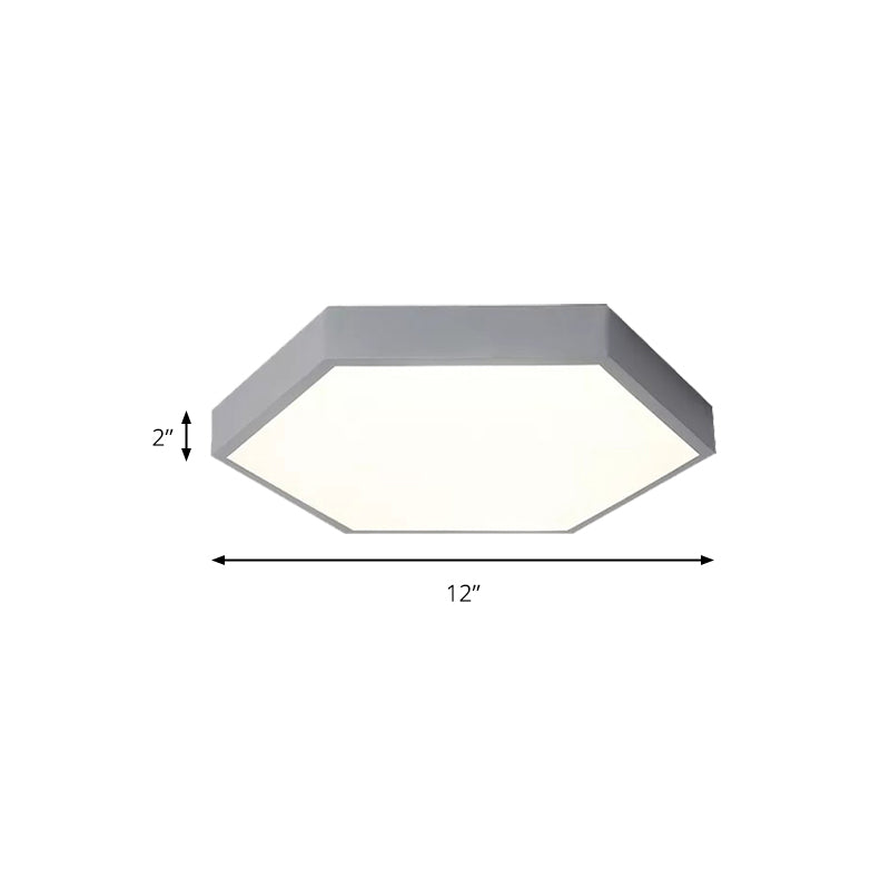 Modern Led Ceiling Light For Child Bedroom With Hexagon Shade