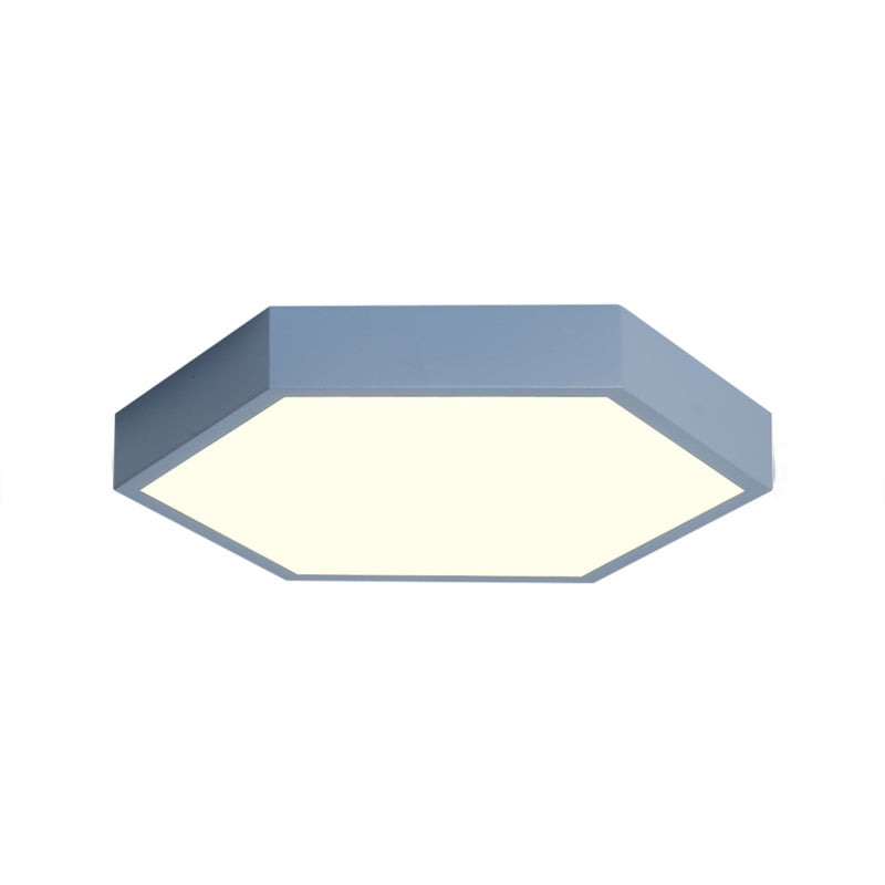 Modern Led Ceiling Light For Child Bedroom With Hexagon Shade