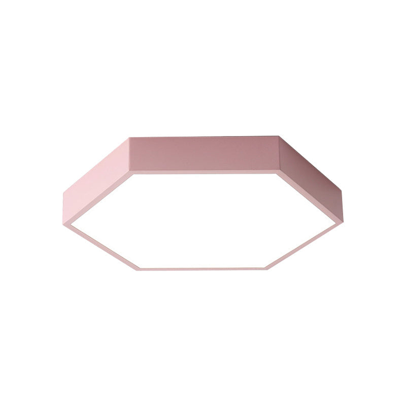 Modern Led Ceiling Light For Child Bedroom With Hexagon Shade