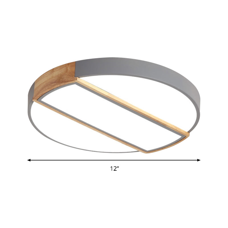 Nordic Circle Led Flush Mount Light - Acrylic Diffuser 12/16/19.5 Width Ceiling Lamp In