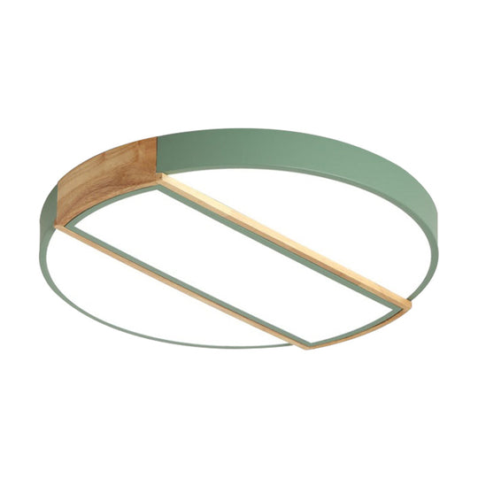 Nordic Circle Led Flush Mount Light - Acrylic Diffuser 12’/16’/19.5’ Width Ceiling Lamp In