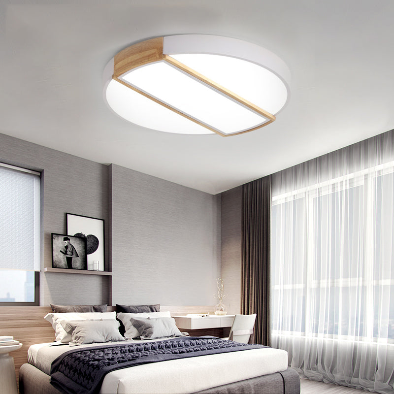 Nordic Circle Led Flush Mount Light - Acrylic Diffuser 12’/16’/19.5’ Width Ceiling Lamp In