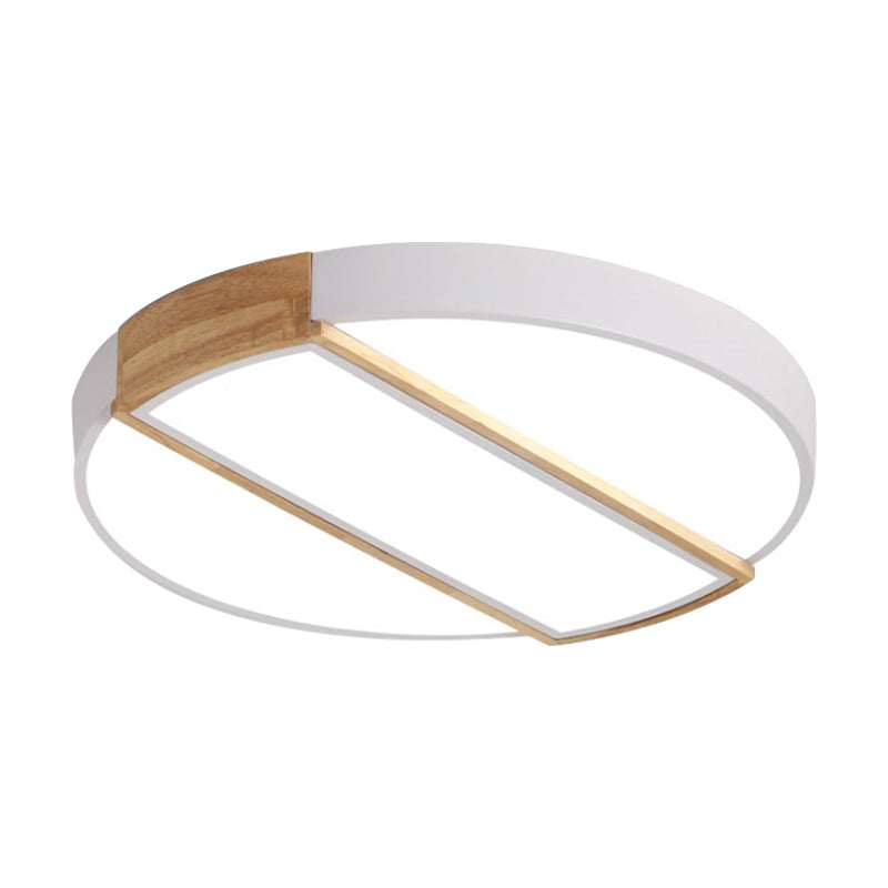 Nordic Circle Led Flush Mount Light - Acrylic Diffuser 12’/16’/19.5’ Width Ceiling Lamp In